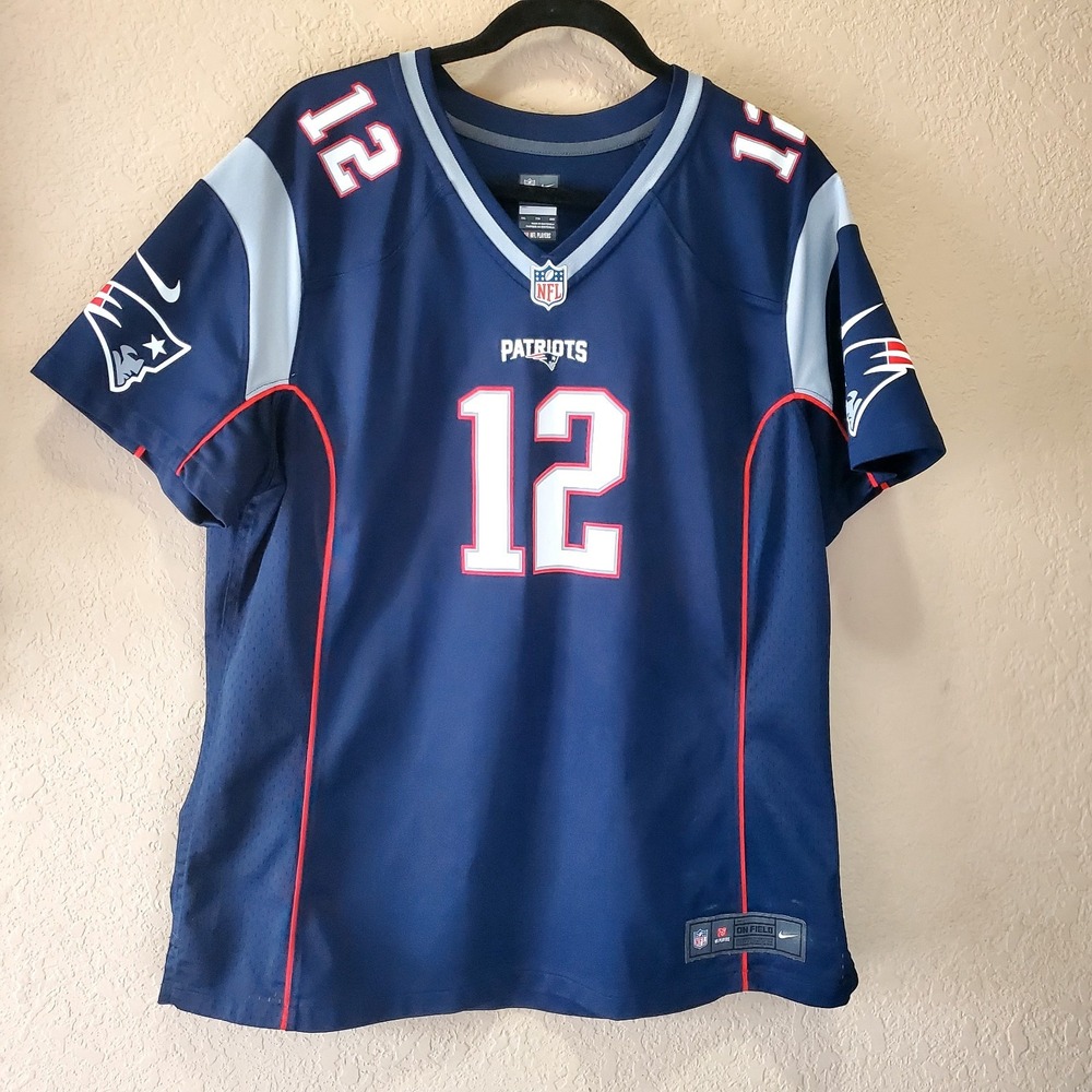 Tom Brady◇New England Patriots◇Nike◇Navy Blue On Field‎ Jersey◇Women 2XL